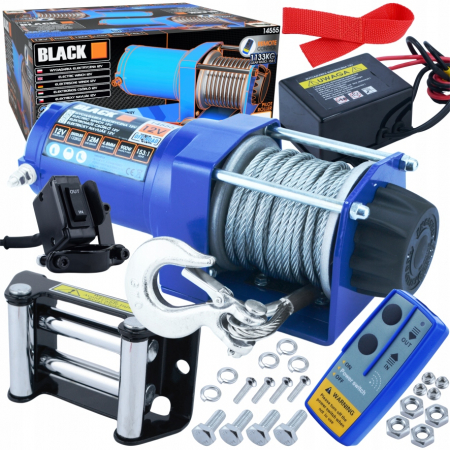 Troliu electric auto cu telecomanda 2500LBS 12V 900W  (1133kg) 12 metri  cablu de 4,8mm [12]