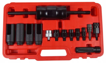 Trusa Extractoare Injectoare Inertiale Common Rail BLACK, Ciocan Culisant 3.6 kg, 7 Adaptoare Delphi, Bosch, Denso, Siemens, 4 Tubulare Speciale CRV, Articulatie Sferica, Cod Producator 14044 [7]