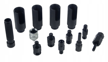 Chei dinamometrice - Trusa Extractoare Injectoare Inertiale Common Rail BLACK, Ciocan Culisant 3.6 kg, 7 Adaptoare Delphi, Bosch, Denso, Siemens, 4 Tubulare Speciale CRV, Articulatie Sferica, Cod Producator 14044