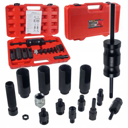 Trusa Extractoare Injectoare Inertiale Common Rail BLACK, Ciocan Culisant 3.6 kg, 7 Adaptoare Delphi, Bosch, Denso, Siemens, 4 Tubulare Speciale CRV, Articulatie Sferica, Cod Producator 14044 [4]
