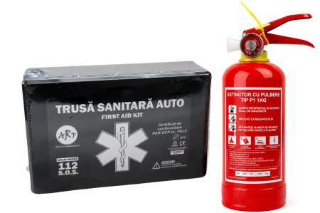 Siguranta rutiera - Set Autopacc cu trusă medicală auto și stingător