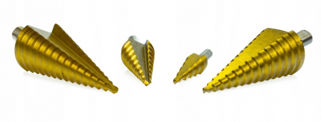 Burghie spiralate conice in trepte din oțel 4-39mm 4elemente [1]