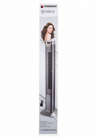 Ventilator vertical oscilant cu telecomandă silențios   3 tipuri de viteze  argintiu/gri [1]