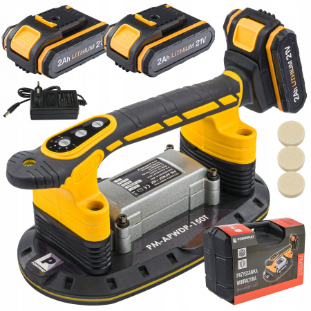 Utilaje constructie - Ventuza vibranta pentru nivelarea placilor mari 70-150kg + 2 baterii acumulator