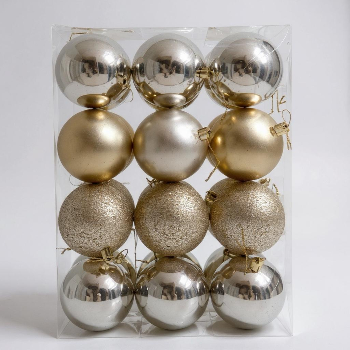 Globuri Craciun Champagnie - Set 24 - 8 cm [1]