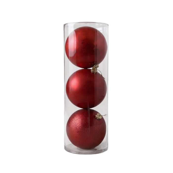 Globuri Craciun Rosii - Set 3 - 15 cm [1]