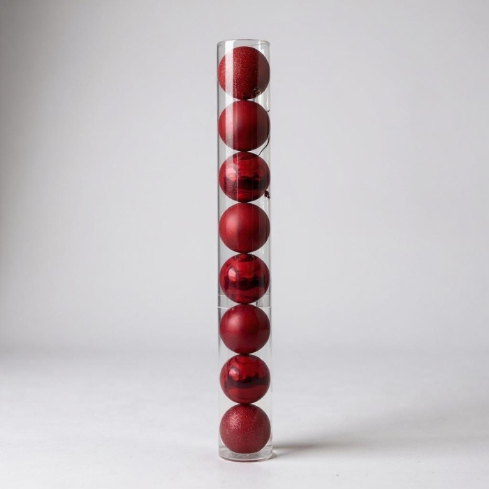 Globuri Craciun Rosii - Set 9 - 8 cm [1]