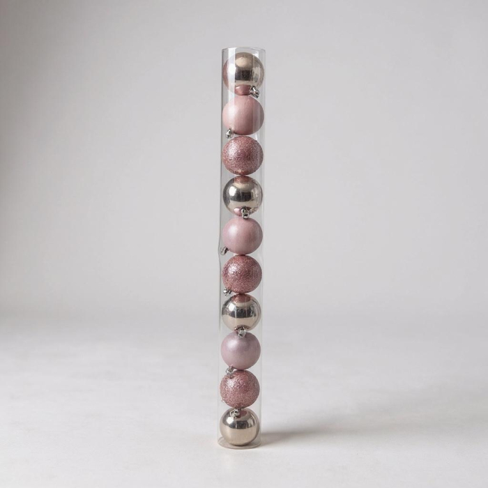 Globuri Craciun Roz - Set 10 - 6 cm [1]