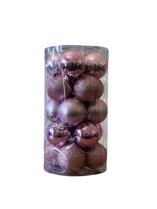 Globuri Craciun Roz - Set 20 - 6 cm [1]