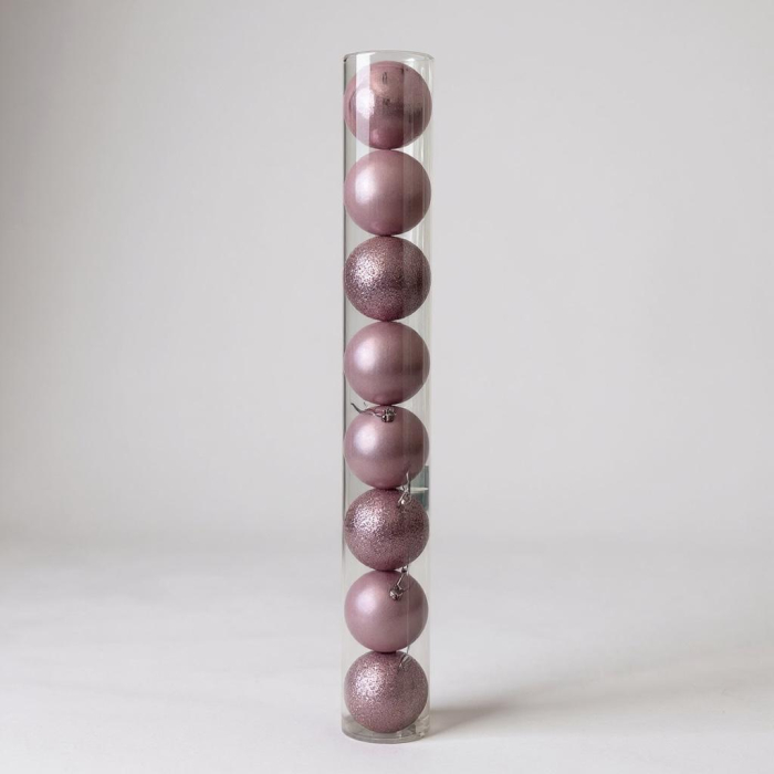 Globuri Craciun Roz - Set 9 - 8 cm [1]