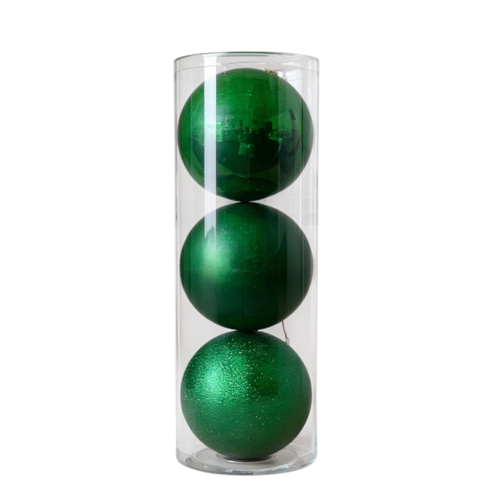 Globuri Craciun Verzi - Set 3 - 15 cm [1]