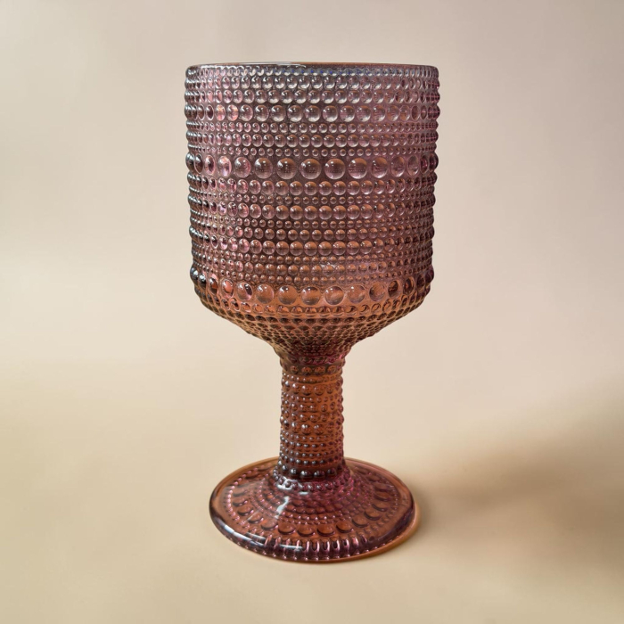 Pahar din sticlă verde 300 ml cu picior design reliefat elegant [2]