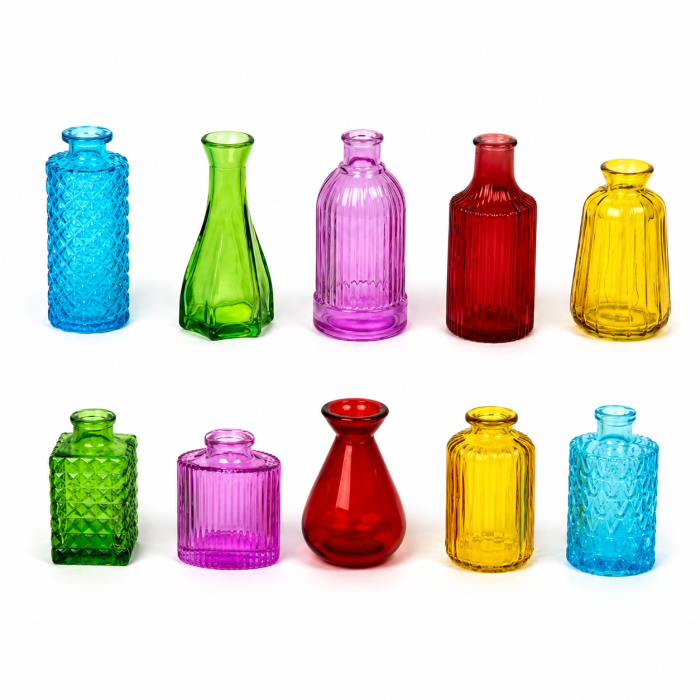 Set 10 sticlute decorative din sticla colorata [1]