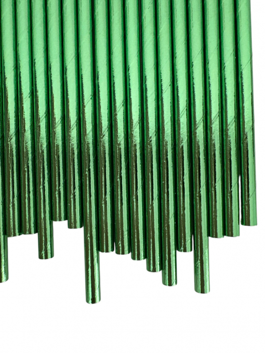 Set 20 paie hartie, verde metalizat -197 mm*6 mm [2]