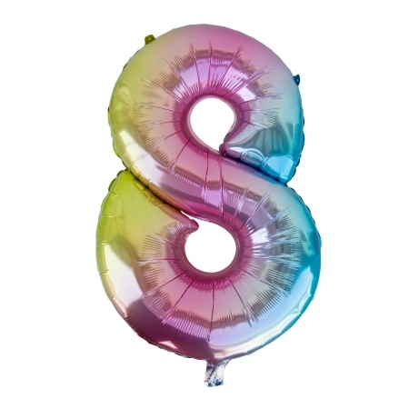 Baloane Folie - Balon cifra din folie - Curcubeu - 60 cm