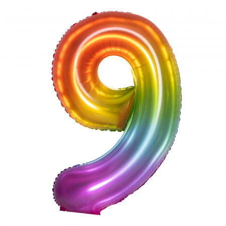 Baloane - Balon cifra din folie, Curcubeu - 100 cm