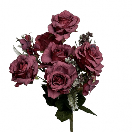 Trandafir - Buchet artificial de trandafiri Alexander si texturi - 50 cm