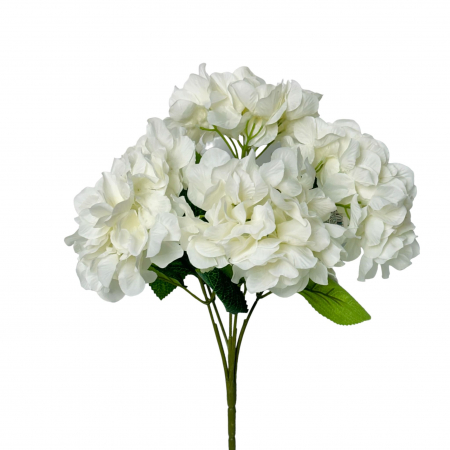 Hortensia - Buchet artificial Hortensia alb 5 capete  - 43 cm