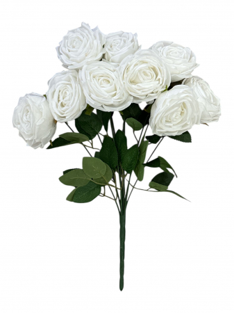 Trandafir - Buchet artificial Trandafiri, Teahibrid Pur White - 40 cm