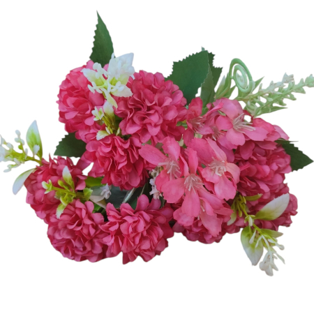 Buchete artificiale - Buchet mini crizanteme, material plastic si textil 33 cm