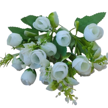 FLORI ARTIFICIALE - Buchet mini ranunculus, material plastic si textil, 33cm