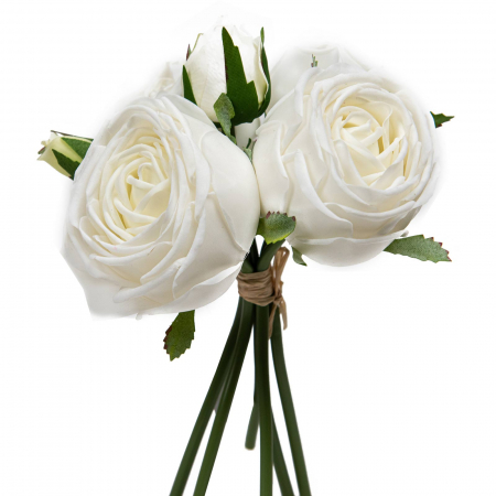 Buchet scurt trandafiri artificiali premium, Artemis '' De Luxe'' - 20 cm [1]