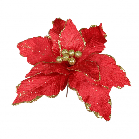 Flori & Crengi decorative - Craciunita artificiala din catifea H35*26 cm