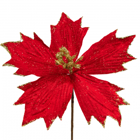 Flori & Crengi decorative - Craciunita din catifea - 20 x 20 cm
