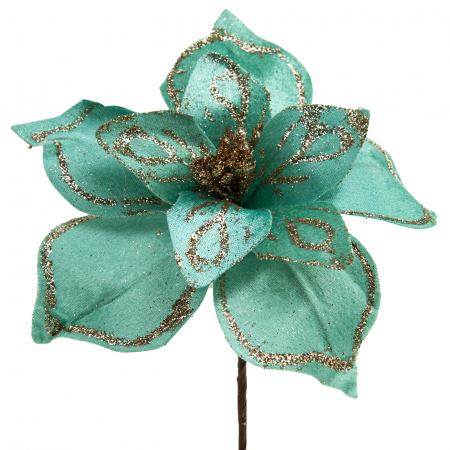 Flori & Crengi decorative - Craciunita din catifea - 23 x 18 cm