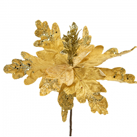 Flori & Crengi decorative - Craciunita din catifea - 23 x 15 cm
