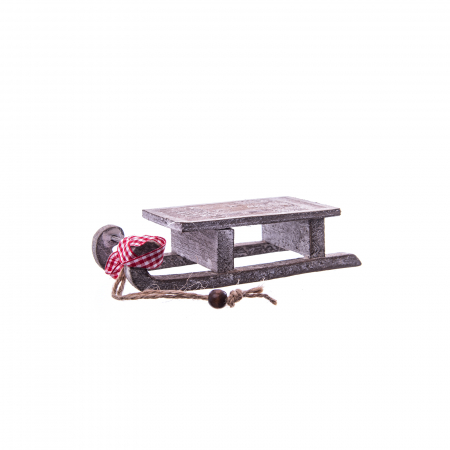 Decoratiuni - Sanie din lemn, decoratiune craciun -15 cm