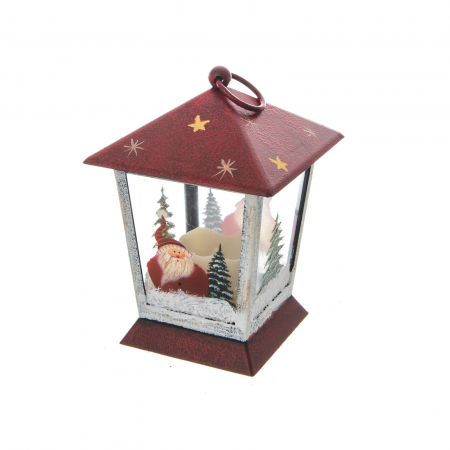 Decoratiuni - Felinar decorativ de Craciun cu lumanare - 17 cm