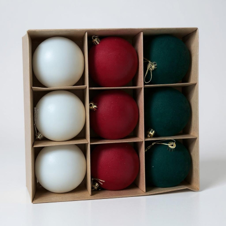 Globuri Craciun Catifea - Set 9 - 8 cm [1]