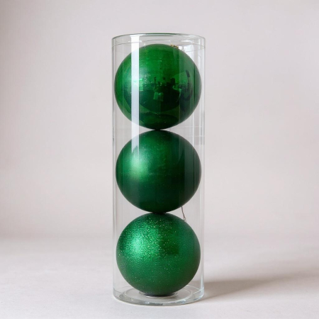Globuri Craciun Verzi - Set 3 - 15 cm [1]