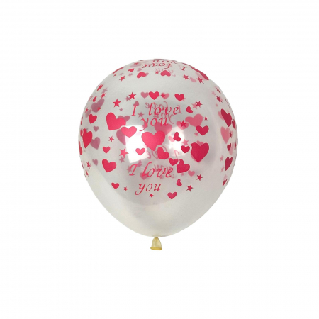 Baloane - Kit 20 baloane din latex transparent ,,I Love You,,