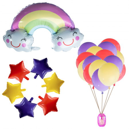 Kit-uri Baloane - Kit baloane din Latex si Folie Rainbow