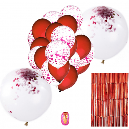 Kit-uri Baloane - Kit baloane din Latex si accesorii Party "Red for love"