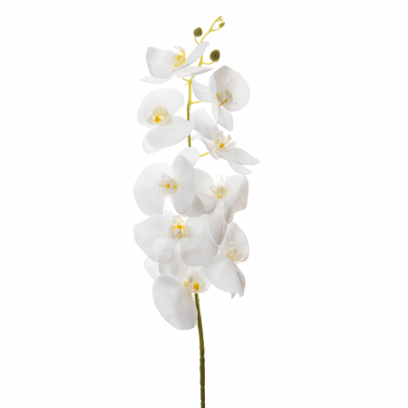 Orhidee - Orhidee Phalaenopsis artificiala alba cu 9 cupe - 95 cm