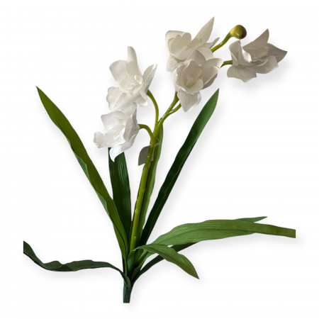 Orhidee - Orhidee Cymbidium artificiala cu frunze - 64 cm
