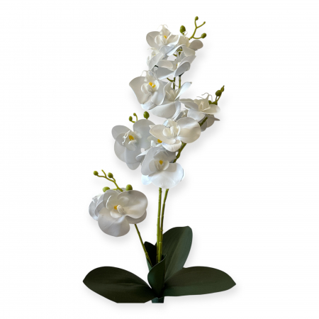 Orhidee - Orhidee Phalaenopsis artificiala cu frunze - 51 cm