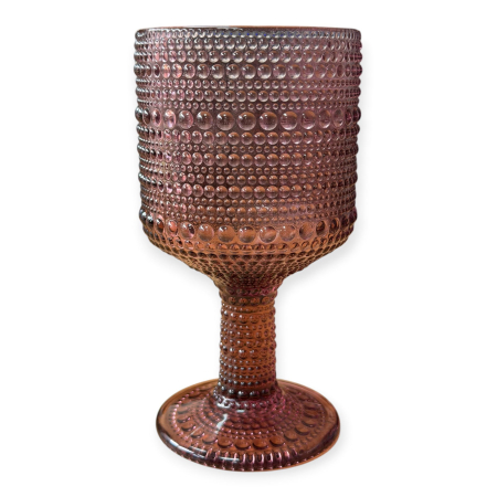 Farfurie - Pahar din sticlă verde 300 ml cu picior design reliefat elegant