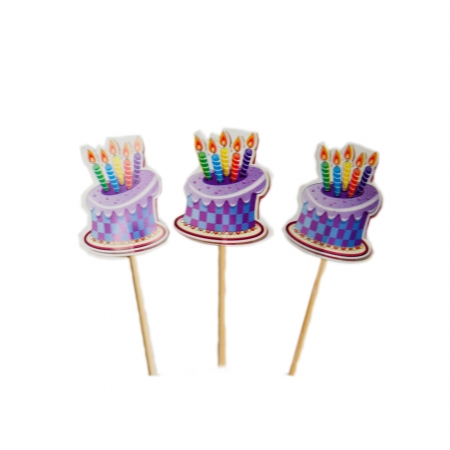 Cake toppers - Cake Topper din carton cu modele -10 buc