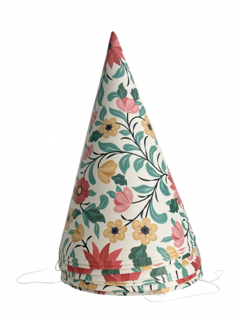 Accesorii petrecere - Set 10 coifuri din carton cu motiv "Floral" 17*11 cm