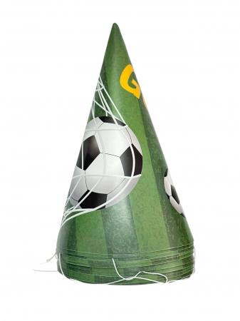 Accesorii petrecere - Set 10 coifuri din carton "Football" 17*11 cm