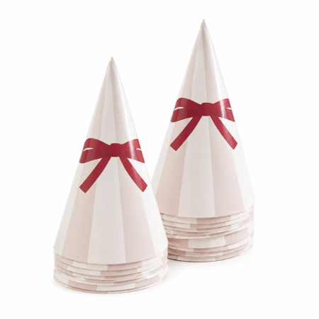 Coifuri - Set 10 coifuri din carton ,,Red Bow,, 16*10 cm