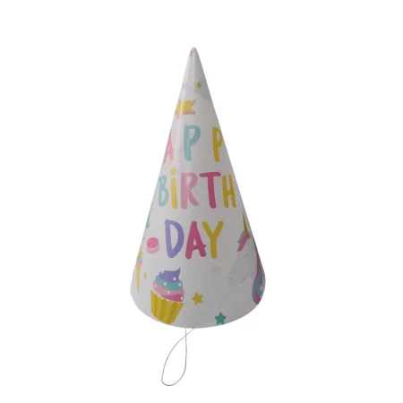 Accesorii masa - Set 10 coifuri din carton "Happy Birthday" 16*10 cm