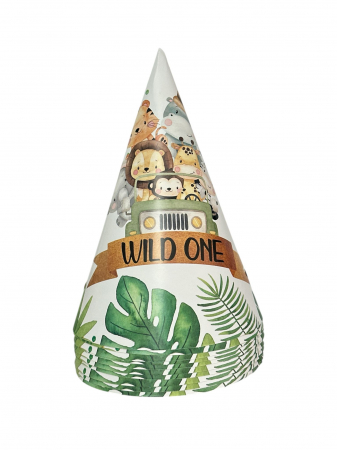 Baloane & Petreceri - Set 10 coifuri din carton "Wild One" 17*11 cm
