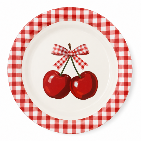 BALOANE & PETRECERE - Set 10 farfurii carton ,,Cherries,,, - 23 cm