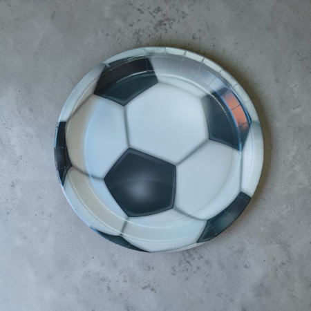 Accesorii masa - Set 10 farfurii carton "Football" - 23 cm