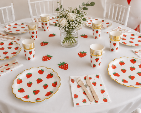 Set 10 farfurii carton "Strawberry" - 23 cm [1]
